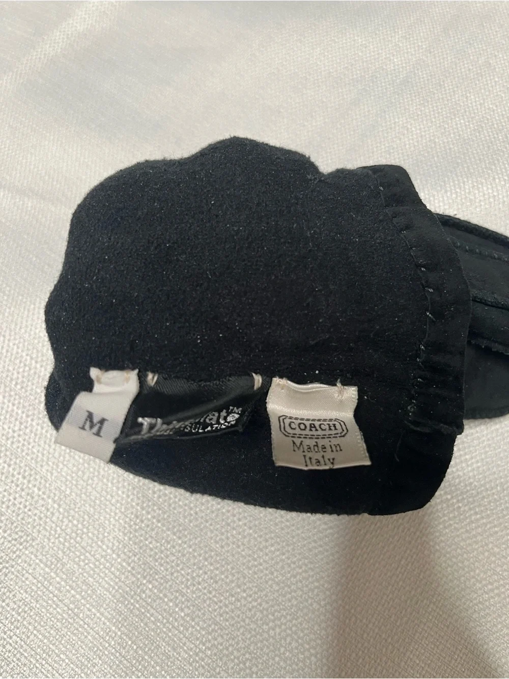 Coach Suede Gloves Thinsulate Lining Made in Italy